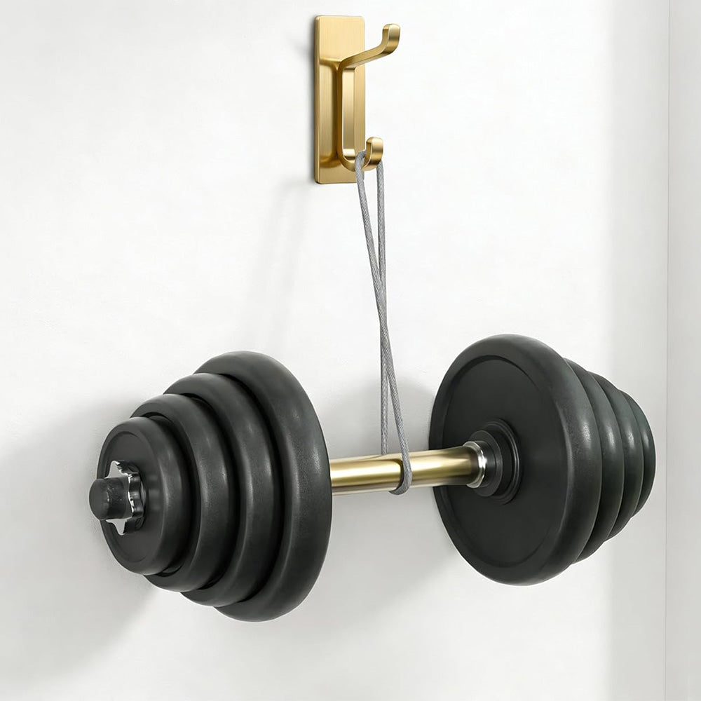 4 Piece Stainless Steel Double Adhesive Hooks - Gold