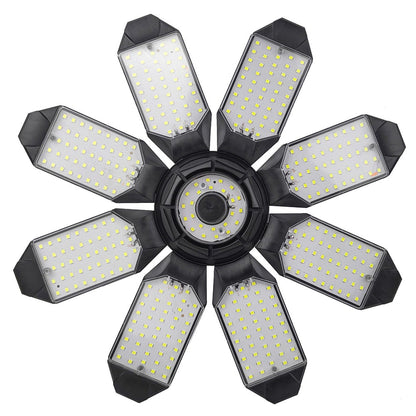 Foldable 8-Panel Garage Ceiling Light for Shop Workshop Warehouse