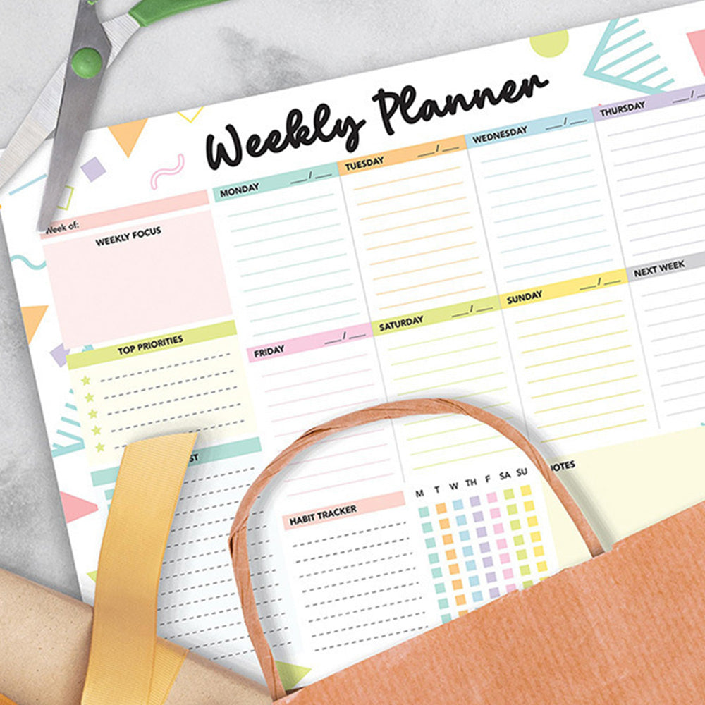 Weekly To Do List Notepad Undated Planner With 52 Sheets Weekly Planner-White