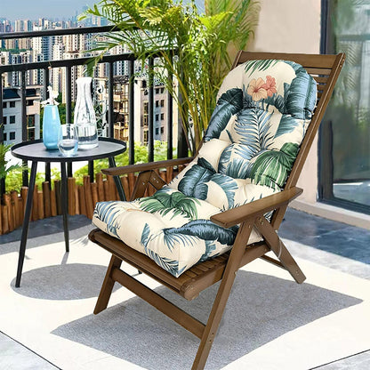 High Back Rocking Chair Cushion Water Resistant Outdoor Seat Pad-Mixed