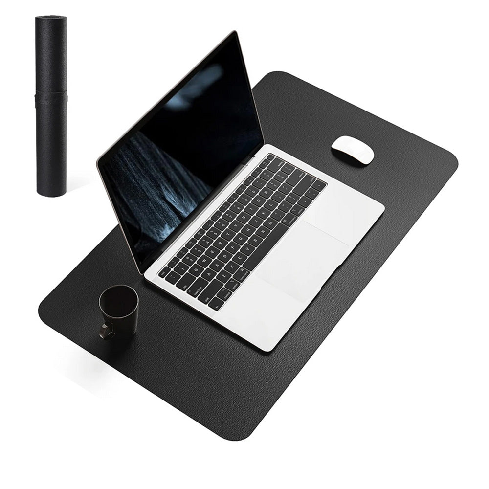 Large PU Leather Desk Mat Waterproof Non Slip Mouse Pad for Office Home-Black