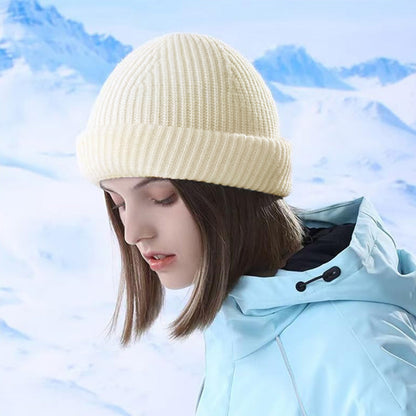 2-in-1 Balaclava Ski Mask Winter Warm Beanie Hat for Men Women Beige