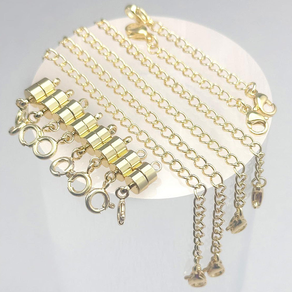 20Pcs Set Necklace Extenders and Clasps for Bracelet Chain Extension Jewelry Repair Kit Gold