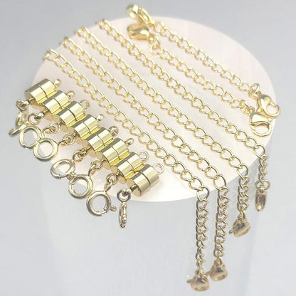 20Pcs Set Necklace Extenders and Clasps for Bracelet Chain Extension Jewelry Repair Kit Gold