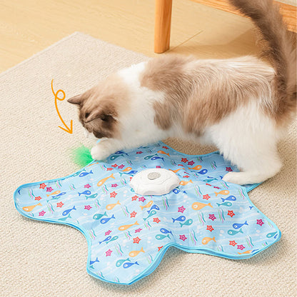 Interactive Cat Toy with Hide and Seek Feather-Blue