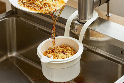 Faucet Hanging Kitchen Sink Strainer Basket - White