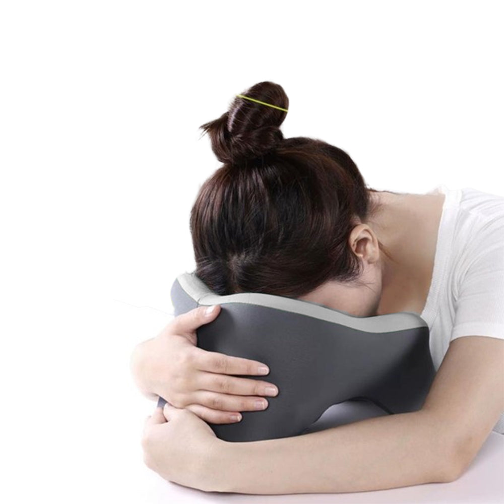 Travel Neck Pillow U-Shaped Neck Support Memory Foam Pillows Gray