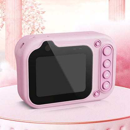 Dual-Lens Kids Underwater 10X Zoom Digital Camera Waterproof Action Camera with 32GB TF Card Pink