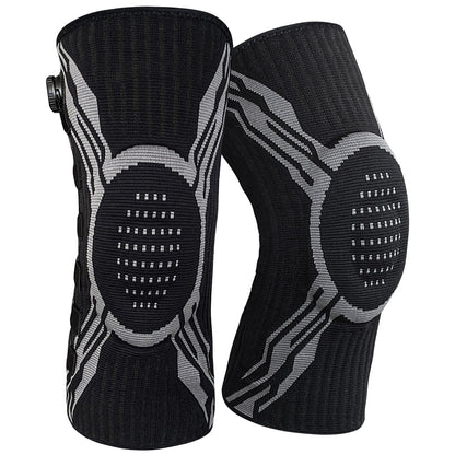 Knee Brace with Dial Adjustment System and Spring Support Strips-Black