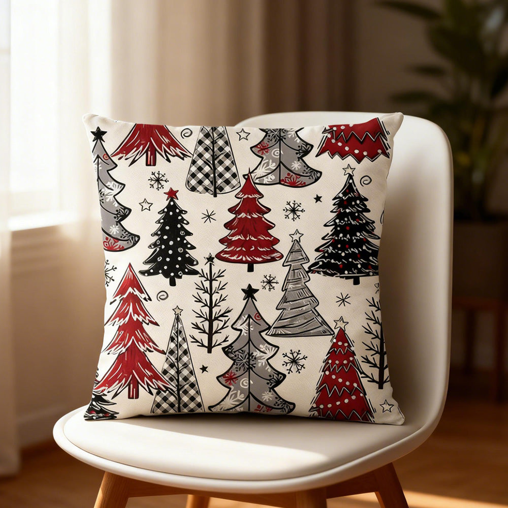 Set of 4 Christmas Pillow Covers Decorative Throw Covers for Sofa Home Decor Style 3