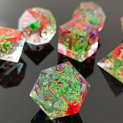 7Pcs Set DND Dice Resin Dice Table Games Accessories Style 3