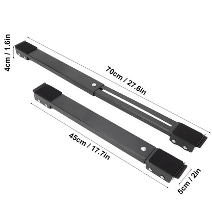 2Pcs Heavy Duty Appliance Rollers Extendable Mobile Rolling Base for Easy Moving Black