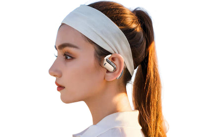 Bluetooth 5.4 Headphones TWS HiFi Stereo Earbuds Over Ear Ear Buds IP6 Waterproof Wireless Earphones LED Display Headset for Gym-Beige