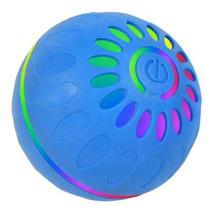 Interactive Dog Ball Toy Smart Moving Bouncing Dog Ball with LED Lights for Dogs Puppies-Blue