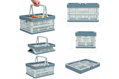 Portable Foldable Storage Basket-Blue