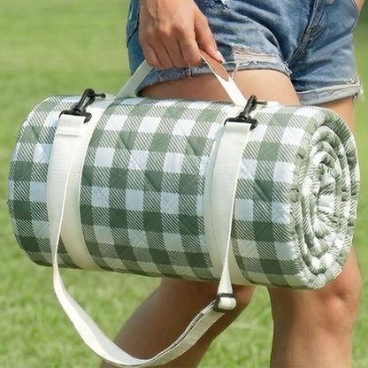 Outdoor Picnic Blanket Splash-resistant Foldable Travel Mat 203x203cm-Green