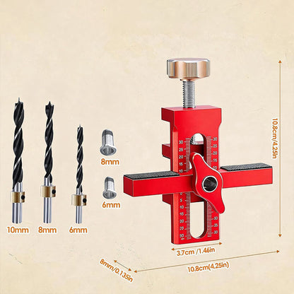 Cabinet Door Mounting Alignment Tool with Measurement Scale - Red
