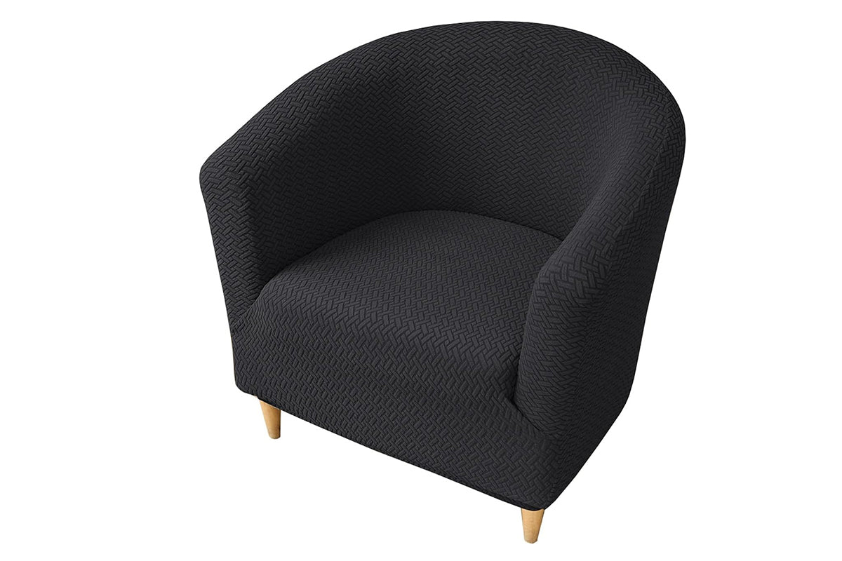 Club Chair Slipcover Stretch Barrel Chair Cover Tub Chair Slipcover -Black