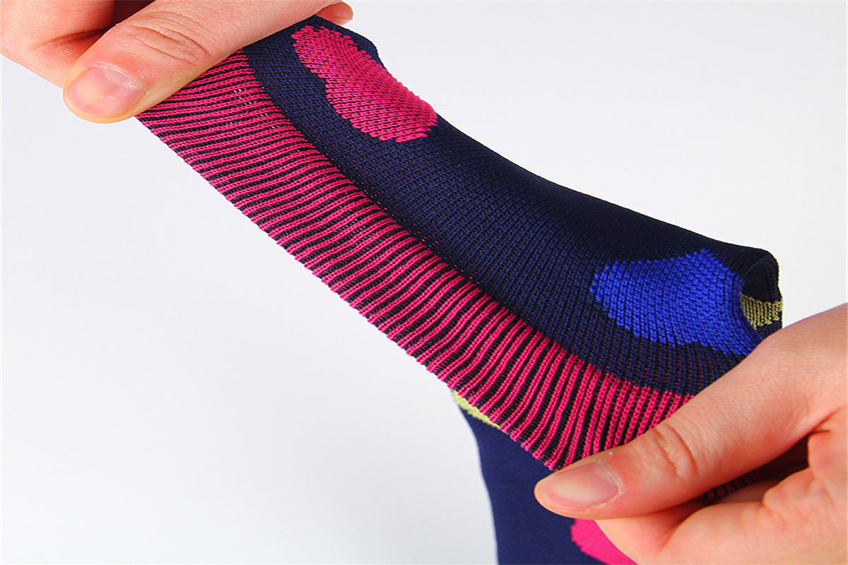 Compression Socks for Women & Men for Athletic Running Cycling-Colorful dots