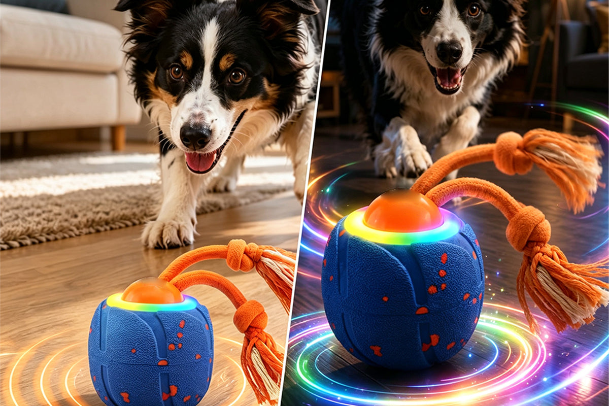 TPU Interactive Dog Ball with 3 Motion Modes Herding Ball for Dogs - Blue