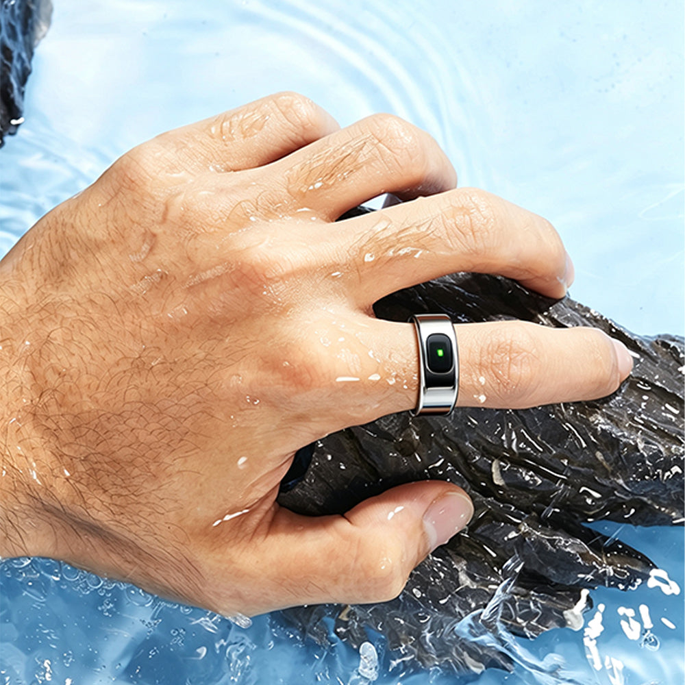 Smart Ring Health Tracker Ring with Touch Control - Silver