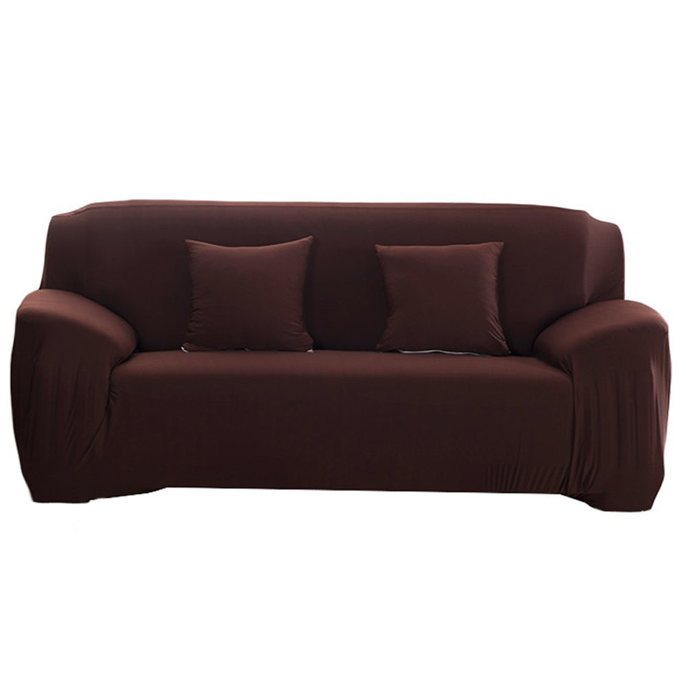 Elastic Stretch Sofa Cover Soft Four-Seater Sofa Cover Non-Slip Sofa Protective Cover -Coffee