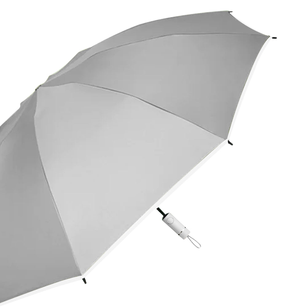 Automatic Folding Umbrella Inverted Umbrella Reverse Umbrella UV Protection Sun Umbrella with Safe Reflective Stripe Grey