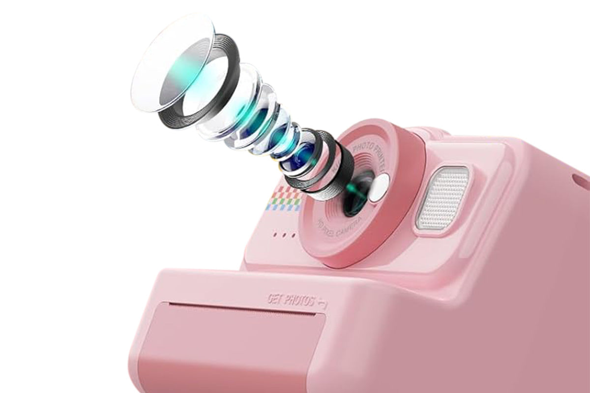 boy and girls Camera Instant Print 1080P Selfie Digital Camera with 64GB Card-Pink