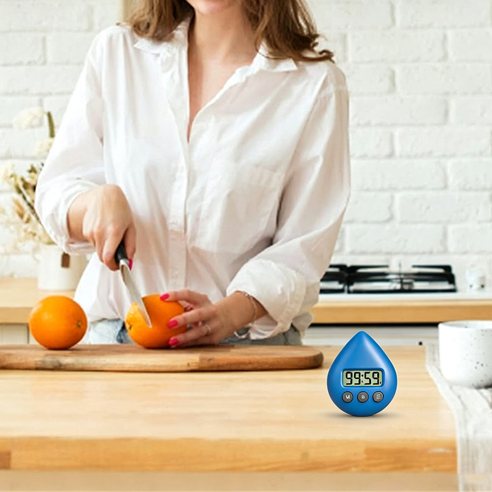 Water Resistant Digital Kitchen Countdown Timer- Blue