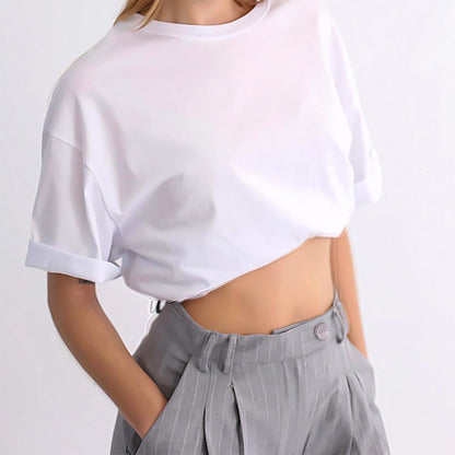 4Pcs Shirt Tuck Band Women Elastic Belts Tucking  Sweater Cropping Belt-White