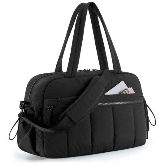 Gym Bag for Women Travel Duffle Bag with Wet Pocket Carry on Weekender Bag Black