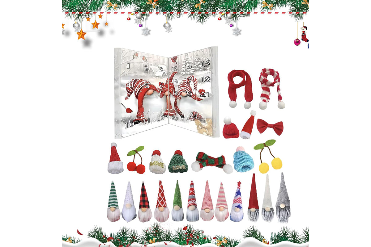 Christmas Gnomes Advent Calendar 2025 24-day Countdown Calendar Dwarf Ornaments-12 Gnome