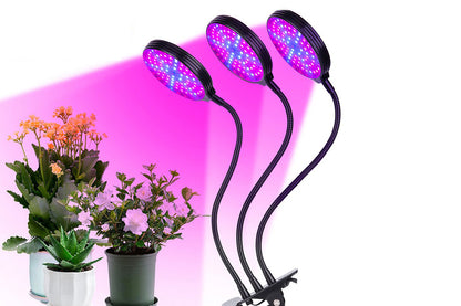 Indoor Plants LED Grow Lights Suitable Greenhouse Flowers Veg Succulents Potted Growth-Triple Heads