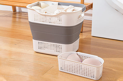 35L Collapsible Laundry Basket Clothes Hamper Washing Cleaning Organizer Bin-Dark Grey