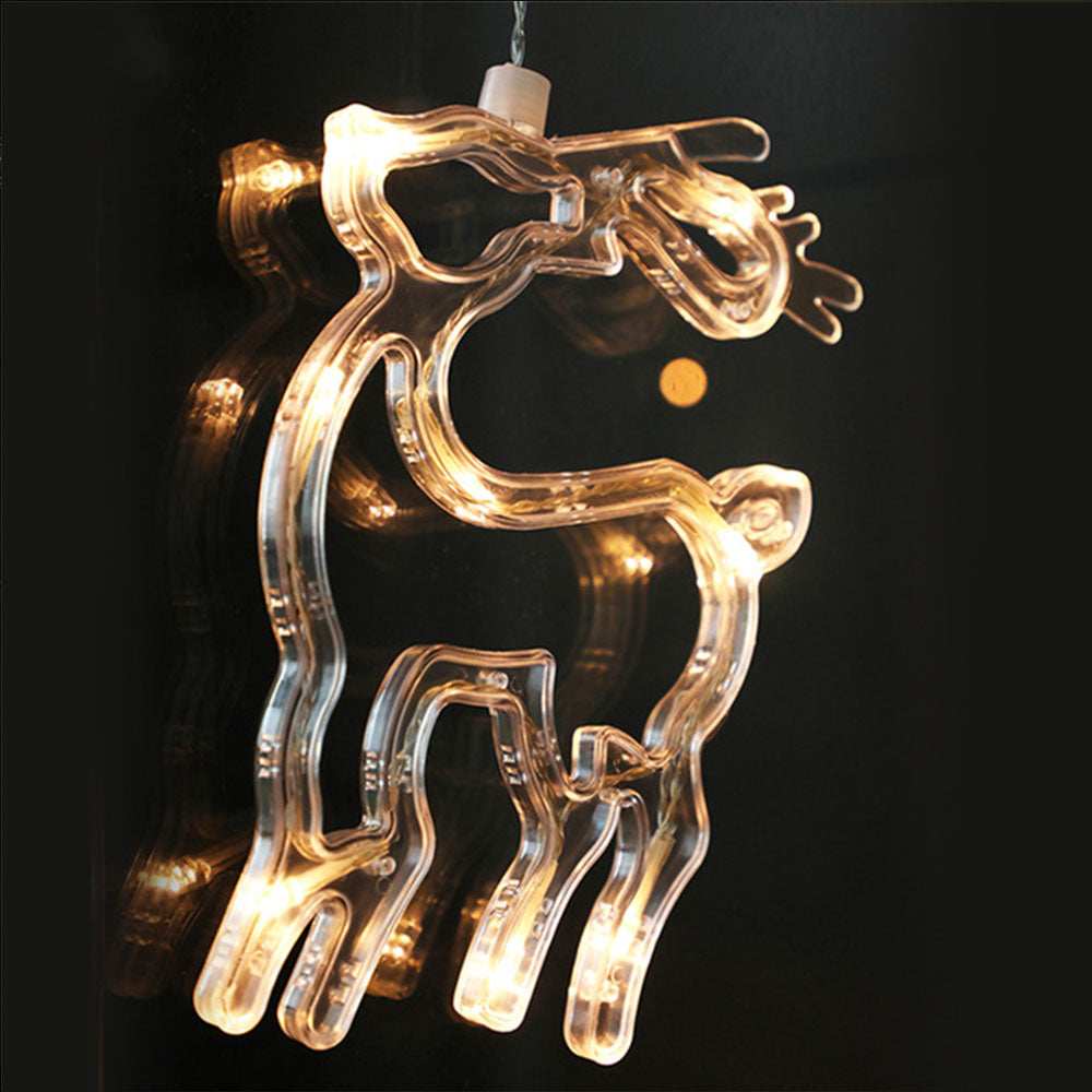 8PCS Christmas String Lights Hanging Window Indoor Outdoor Lights with Suction Cup for Xmas Party Decoration -ELK