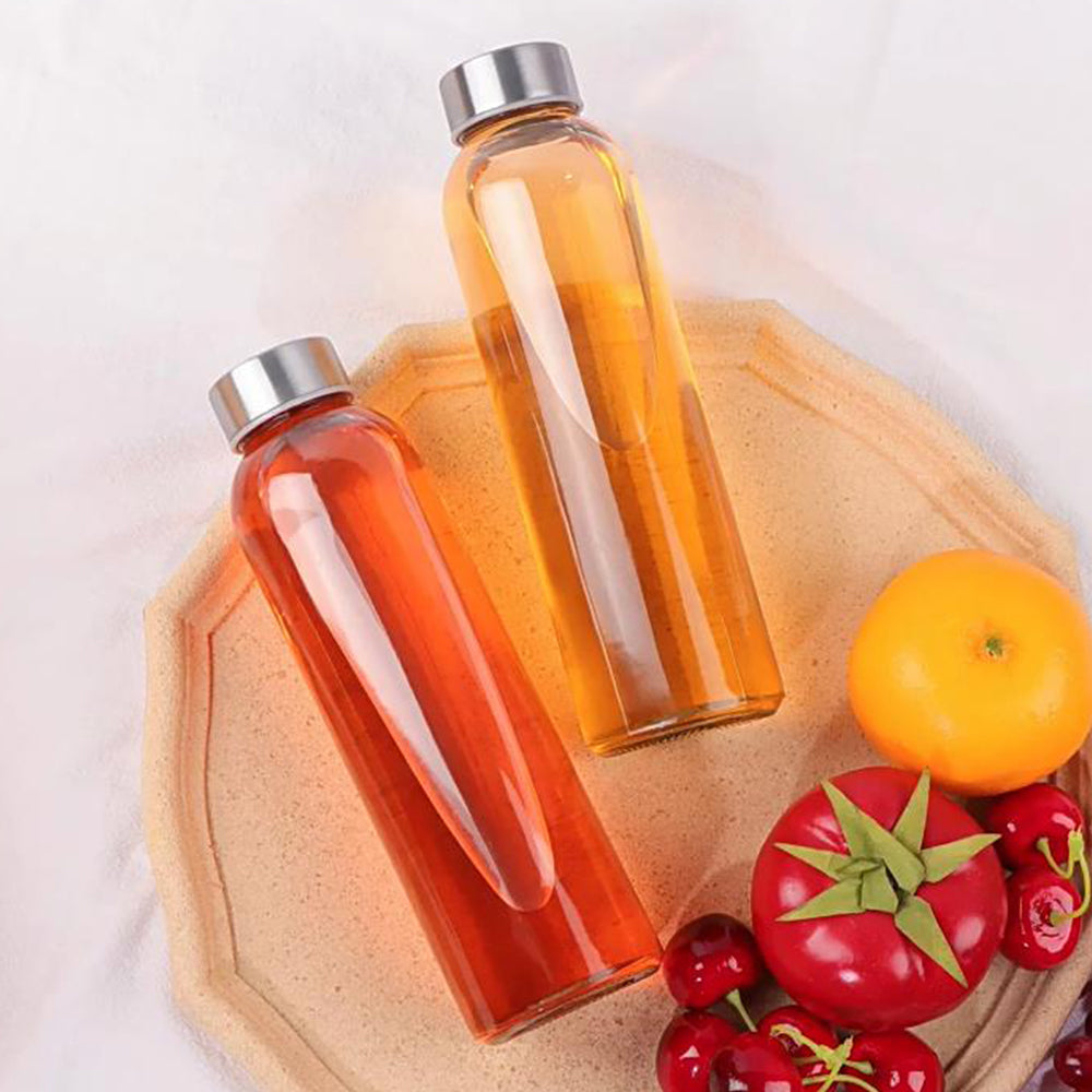 6Pcs Set 500ml Glass Water Bottles Sports Drink Bottle for Juice Milk Beverage Storage