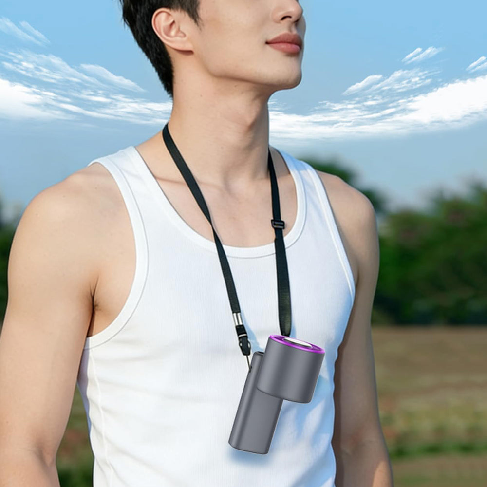 Semiconductor Cooling Handheld Fan 199 Speeds Portable Fan - Grey