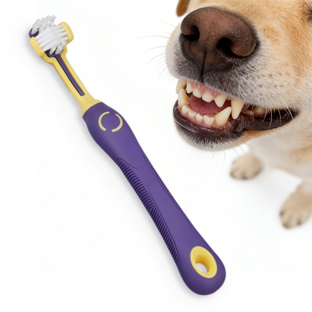 Pet Toothbrush for Dogs and Cats 3 Sided