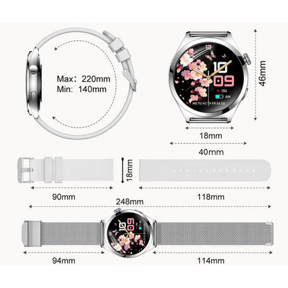 Smart Watch for Women Waterproof Smartwatch 100+ Sports Fitness Tracker Watch-Silver