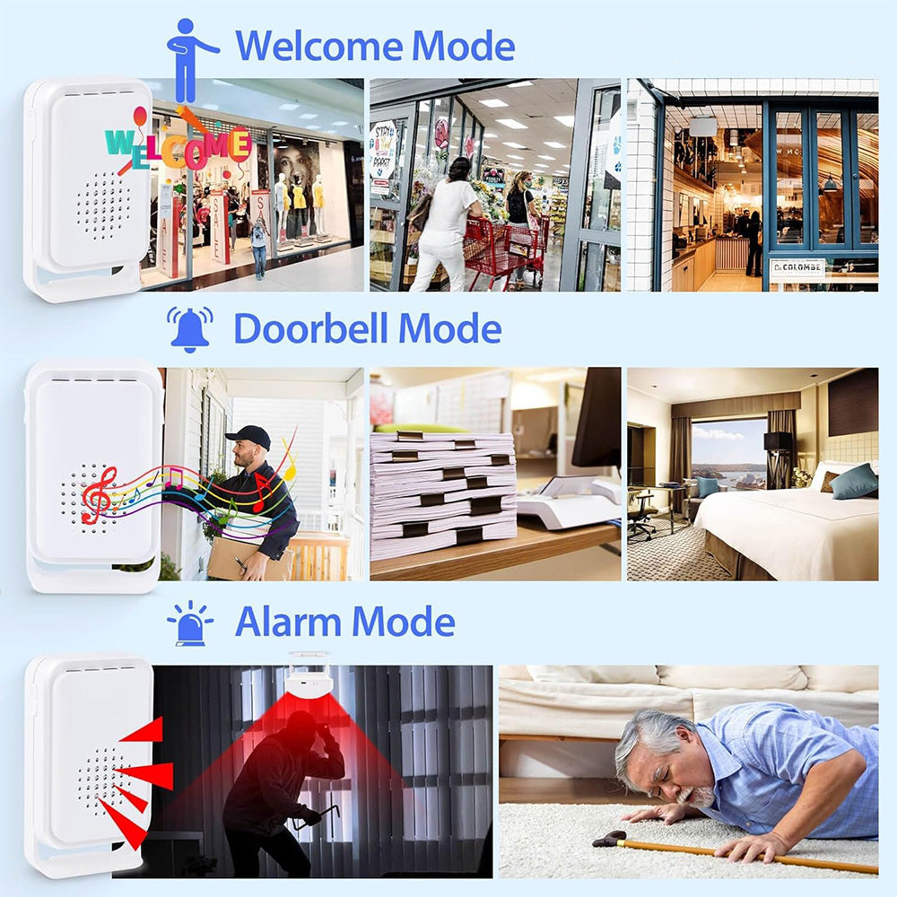 Motion Sensor Welcome Doorbell Wireless Motion Detector Alarm for Home Store Business Caregiver Reminder Style 1