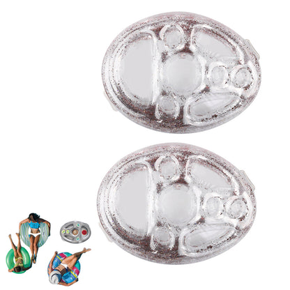 2pcs Inflatable Drink Holder Floating Holder with 8 Holes for Pool Drink-Transparent