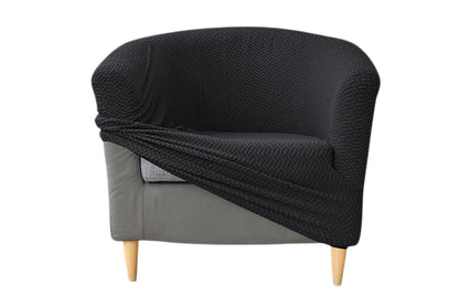 Club Chair Slipcover Stretch Barrel Chair Cover Tub Chair Slipcover -Black