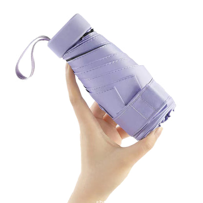 Mini Pocket Umbrella Anti-UV Sun/Rain Windproof 6 Folding Umbrella - Purple