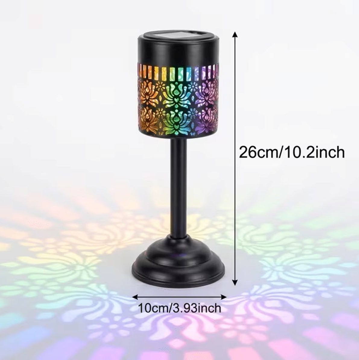 Outdoor Solar Cutout Metal Table Lantern for Patio and Garden - Mixed Color