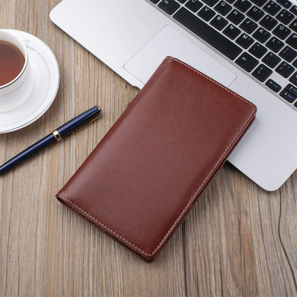120-Slot Capacity Business Card Holder Album-Reddish Brown