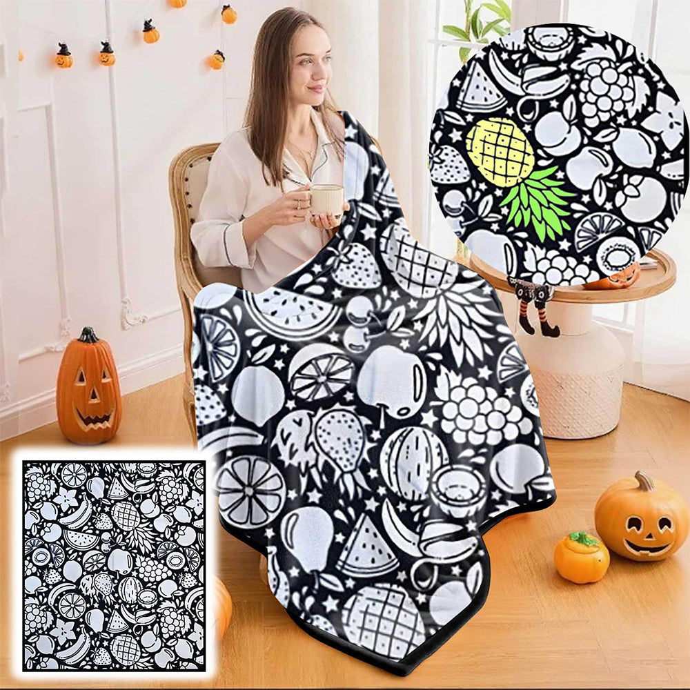DIY Coloring Blanket Washable Reusable Coloring Mat for Adults - Fruit