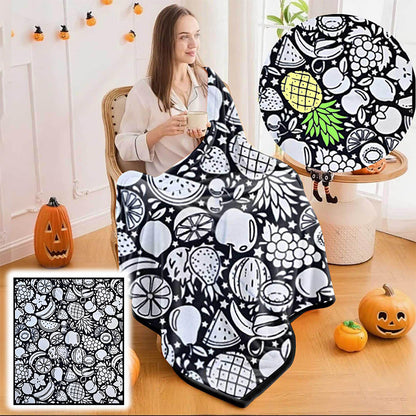 DIY Coloring Blanket Washable Reusable Coloring Mat for Adults - Fruit