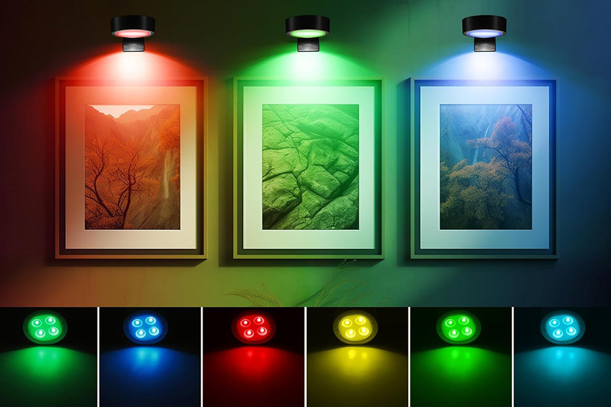 3 Piece Wireless Art Display Picture Lights - Black
