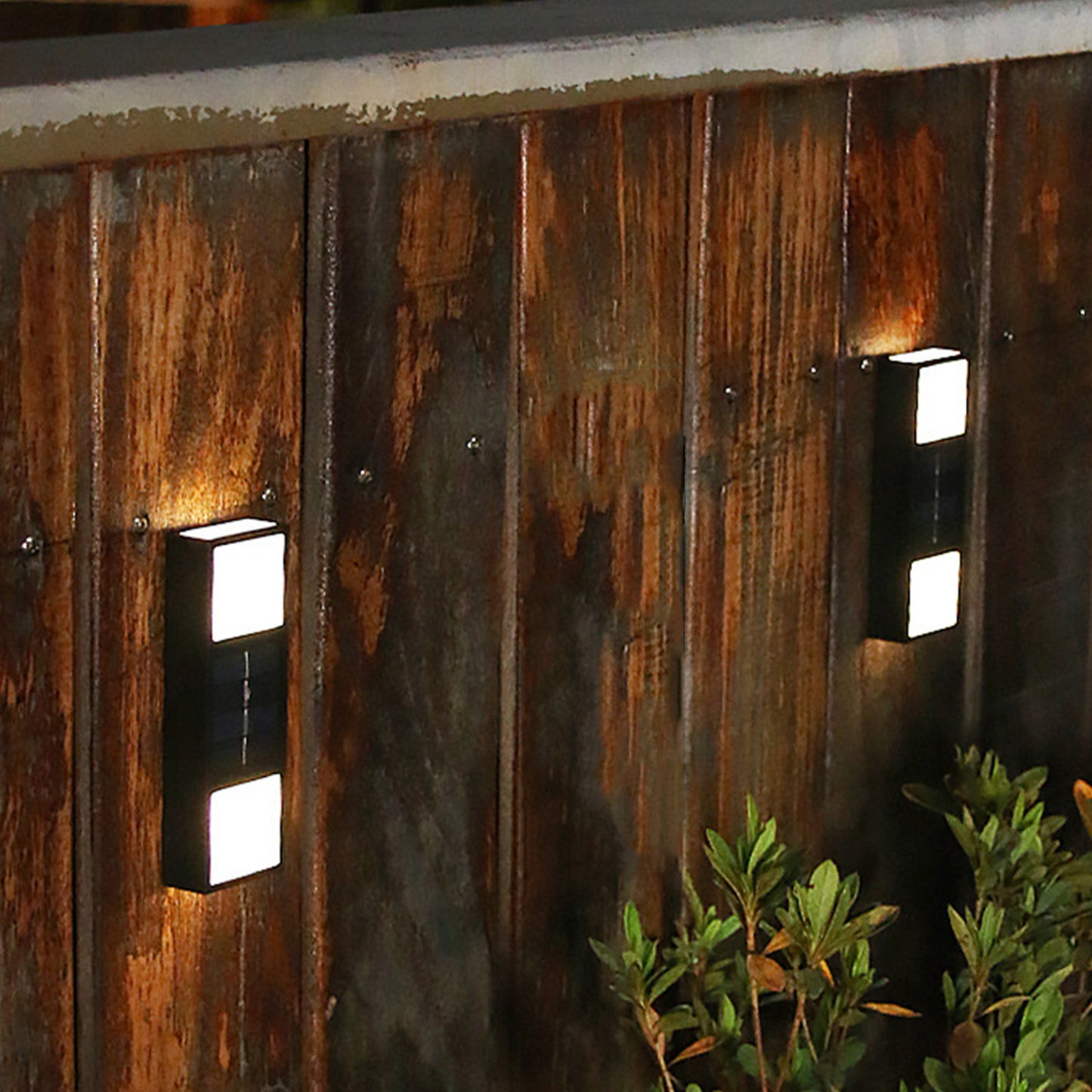 2pcs Solar Light Outdoor IP65 Waterproof Wall Light Cordless LED Wall Lamp -White