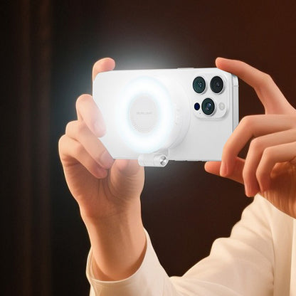 Phone Selfie Light Rechargeable Folding Phone Fill Light With Mirror-White